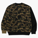 Bape X Clot Camo Shark Crewneck Olive
