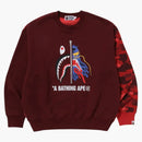 Bape X Clot Camo Shark Crewneck Red