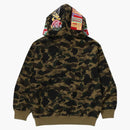 Bape X Clot Camo Shark Full Zip Hoodie Olive