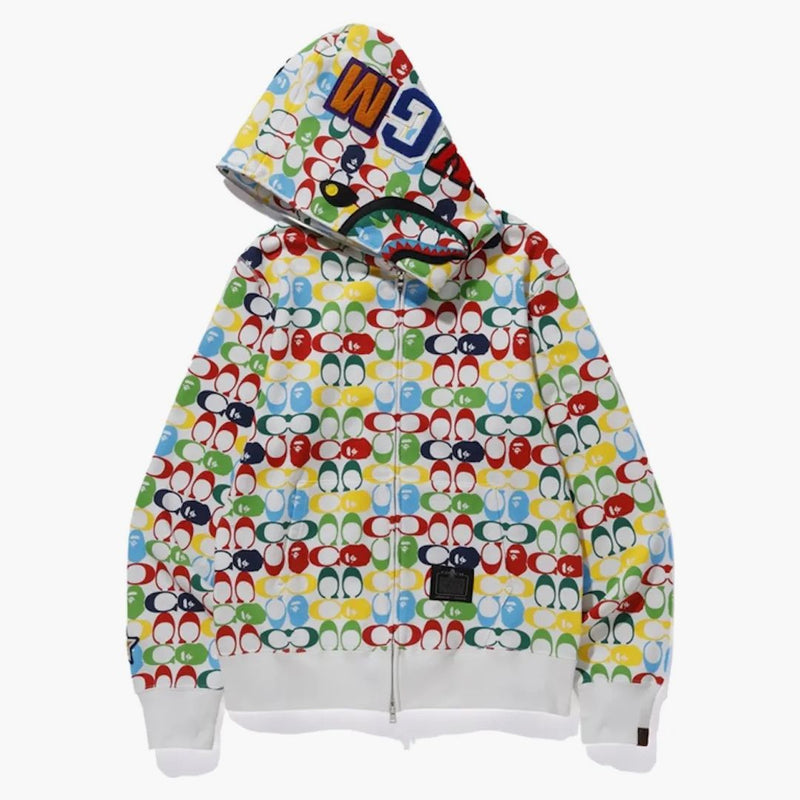 Bape X Coach Shark Full Zip Hoodie Multi