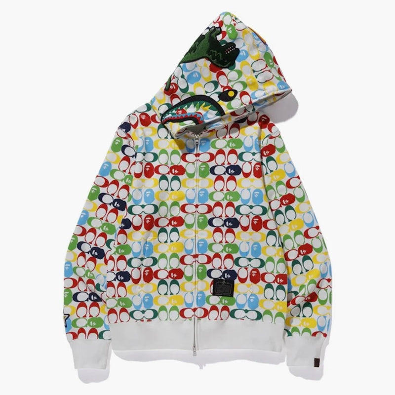 Bape X Coach Shark Full Zip Hoodie Multi