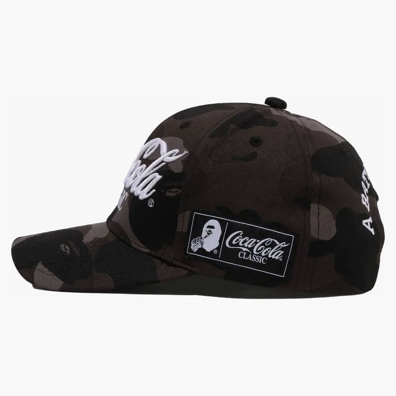 BAPE X Coca-Cola Color Camo Snap Back Capa negra