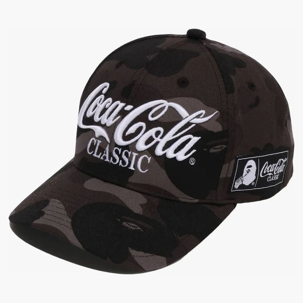 BAPE X Coca-Cola Color Camo Snap Back Capa negra