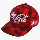 Bape x Coca-Cola Color Camo Snap Back Cap Red