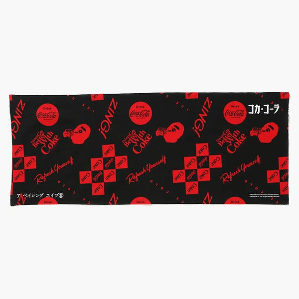 Bape X Coca Cola Japanese Hand Towel Black