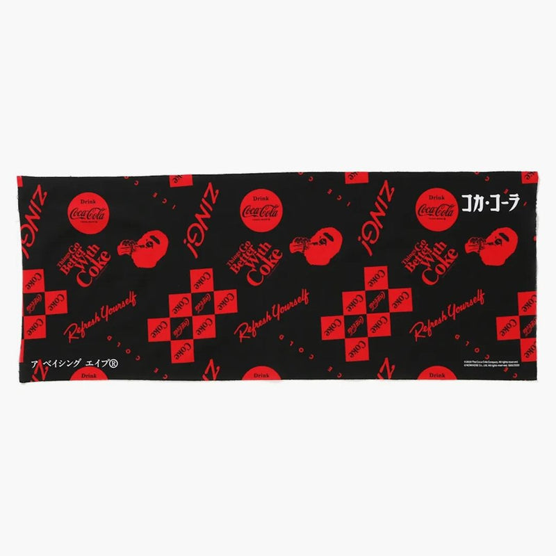 Bape X Coca Cola Japanese Hand Towel Black
