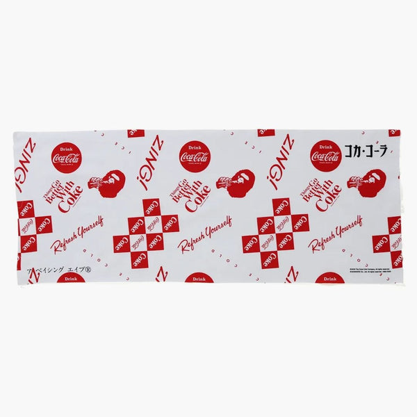 Bape X Coca Cola Japanese Hand Towel White