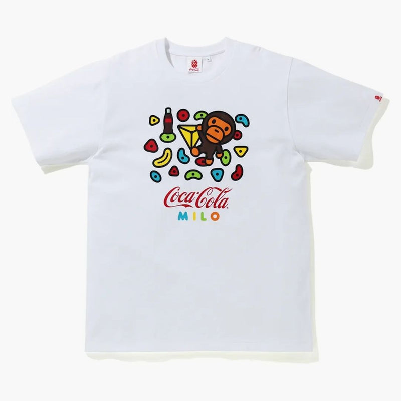 Bape x coca cola milo sport trewing tee white
