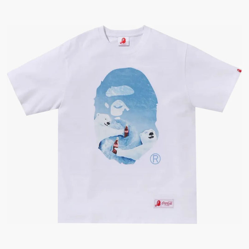 Bape X Coca-cola Photo Ape Head Tee White