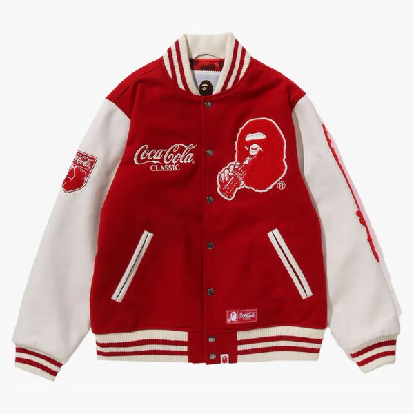 Bape X Coca-Cola Varsity Jacket Red