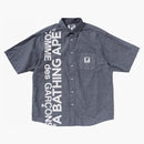 Bape X Comme of the Garcon Osaka S/S Shirt Light Indigo