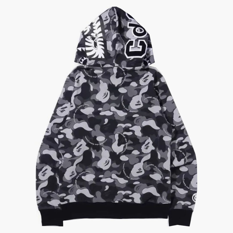 BAPE X Comme del Garcon Osaka Shark Full Zip Soodie Negro
