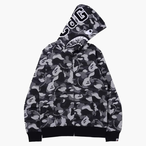 Bape X Comme of the Garcon Osaka Shark Full Zip Hoodie Black