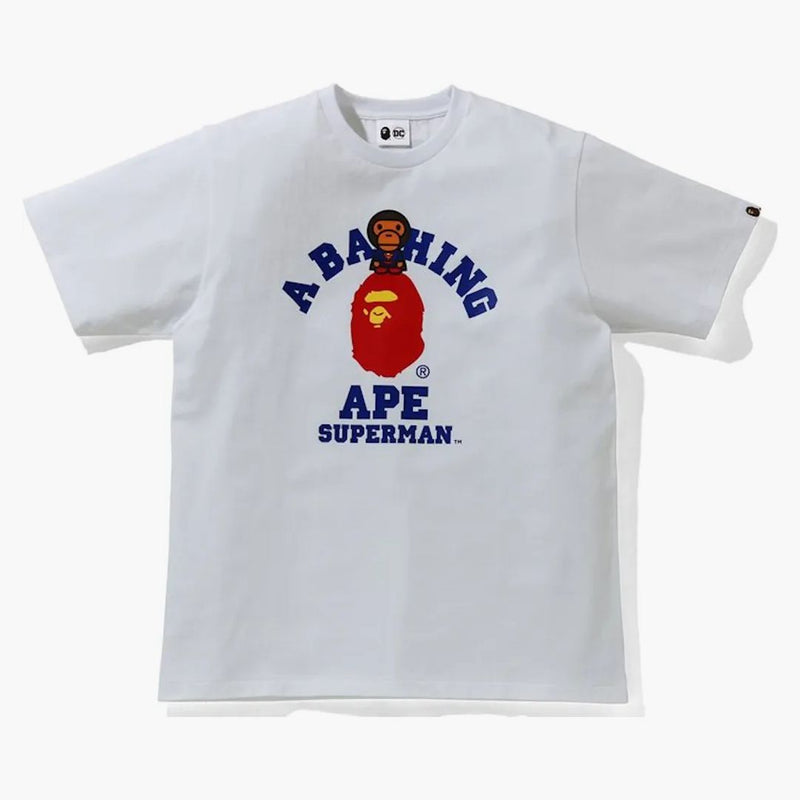 Bape X DC Baby Milo Superman College Tea White