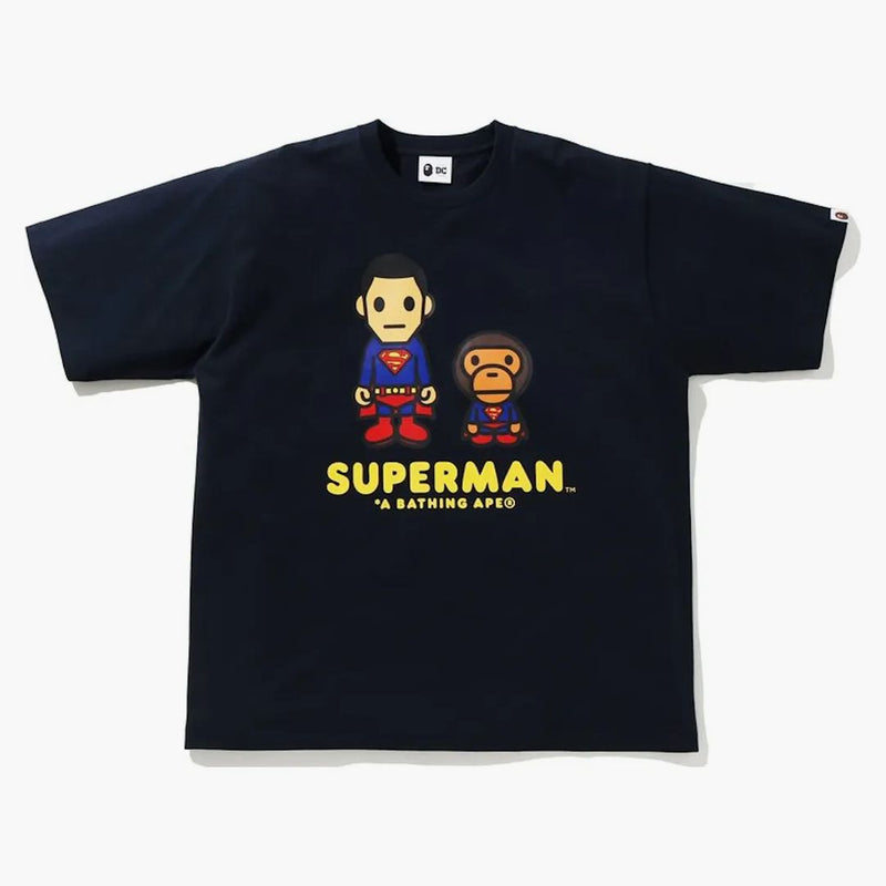 BAPE X DC Baby Milo Superman Relaxed Fit Tea Navy