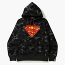 Bape X DC Superman Camo Pullover Hoodie Black