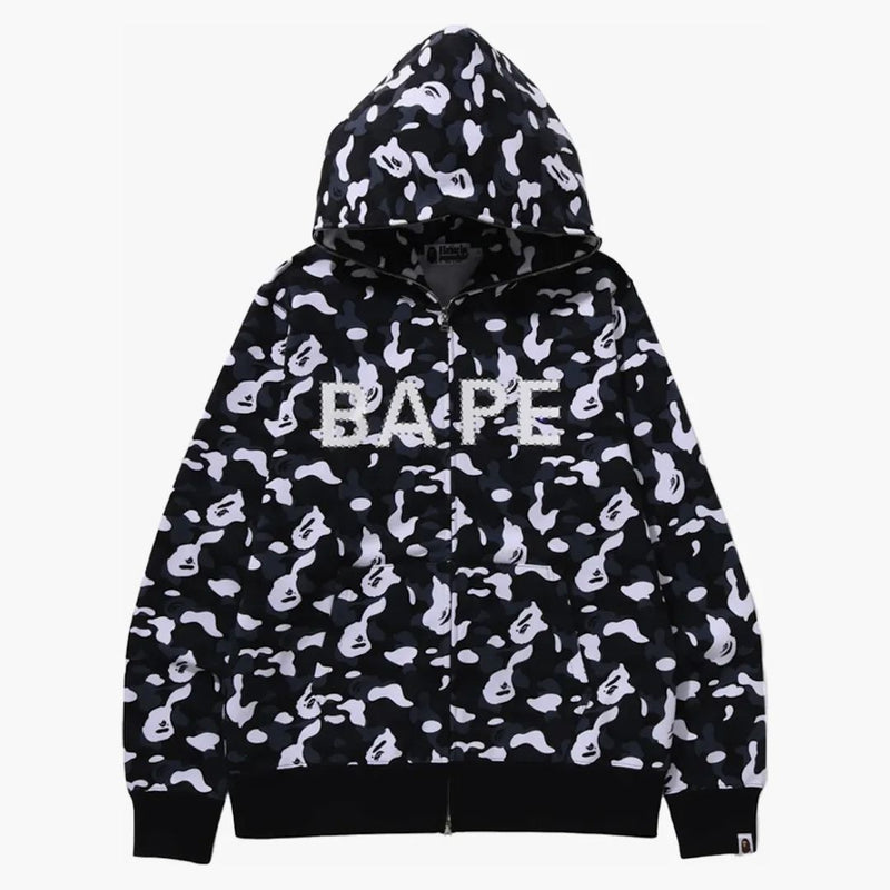 BAPE X DSM Camo Crystal Stone Full Zip Hoodie Black