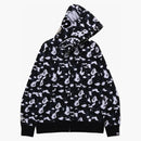 Bape x dsm camo squalo con cappuccio con zip full zip nero