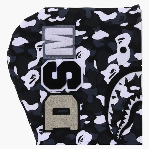 BAPE X DSM Camo Shark Full Zip Hoodie Black