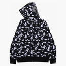 Bape x dsm camo squalo con cappuccio con zip full zip nero