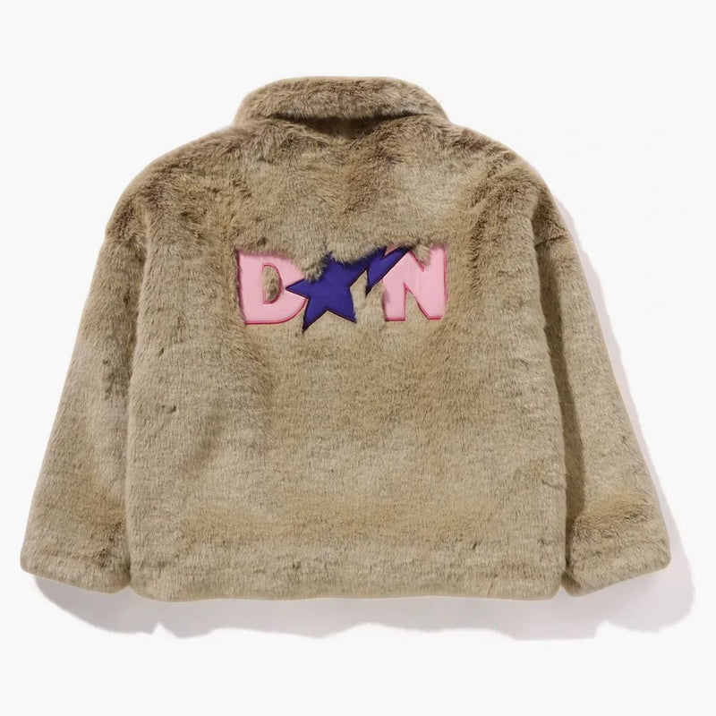 Bape X Don Toliver Faux Fur Jacket Beige