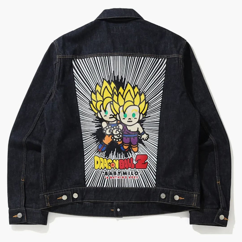 Bape x Dragon Ball z Baby Milo Big Ape Head Denim Jacket Indigo