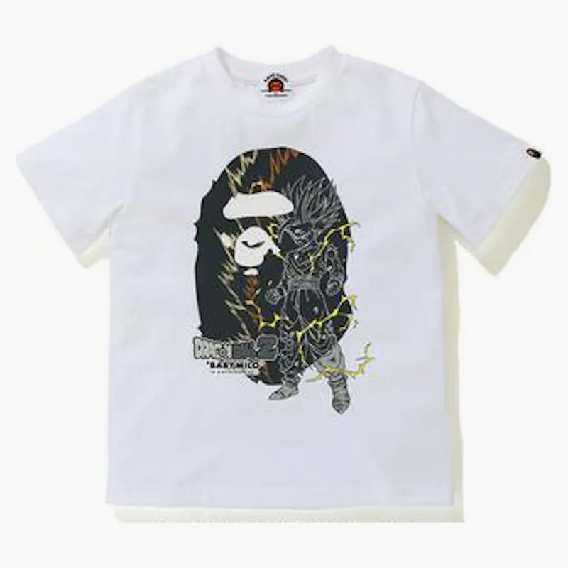 Bape X Dragon Ball Z Son Gohan Big Ape Head Kids Tee White