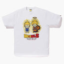 Bape X Dragon Ball Z Super Saiyan Vegeta & Son Goku Baby Milo Tee White