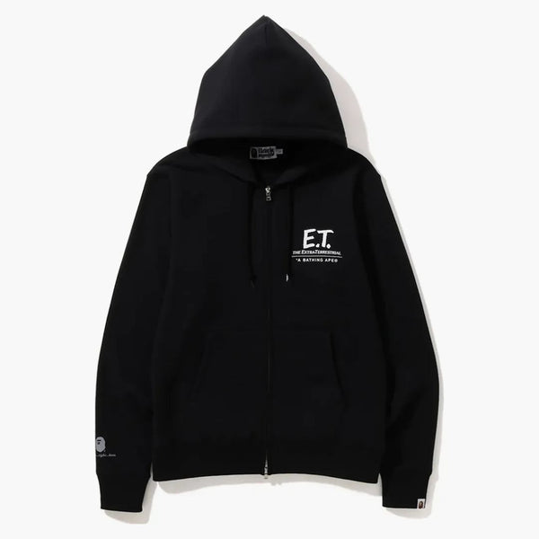 BAPE X E.T. Apa huvud zip hoodie svart