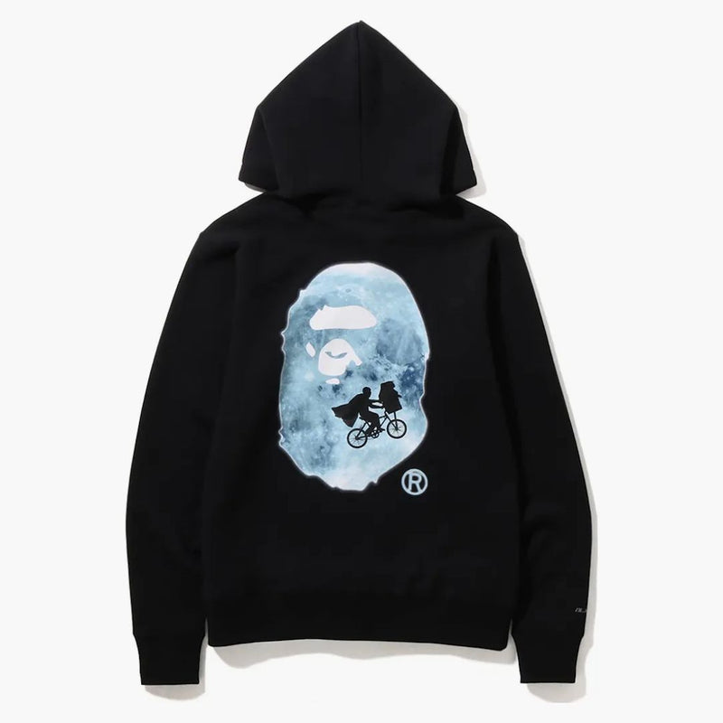 BAPE X E.T. Apa huvud zip hoodie svart