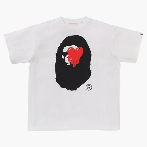 BAPE X Emocionární Nedostupné lidoopy hlava Tee White