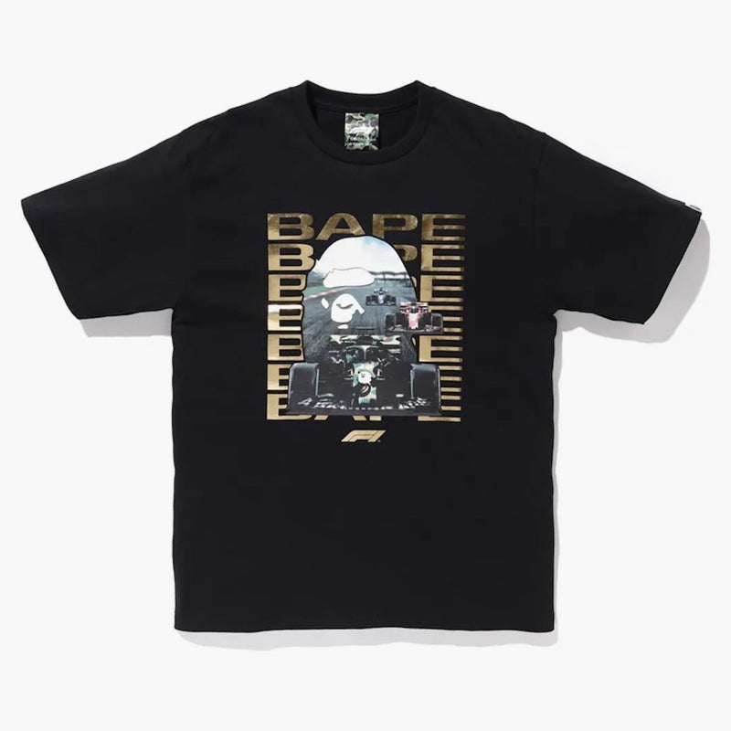 BAPE X F1 Photo APE Head Té negro