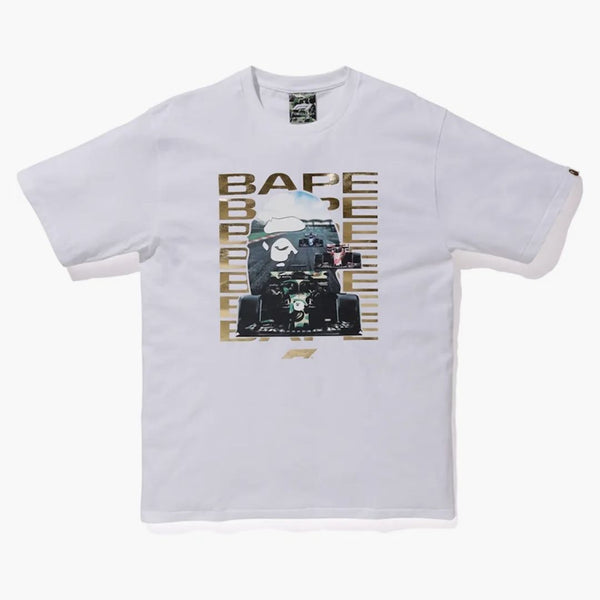 Bape X F1 Photo Ape Head Tea White
