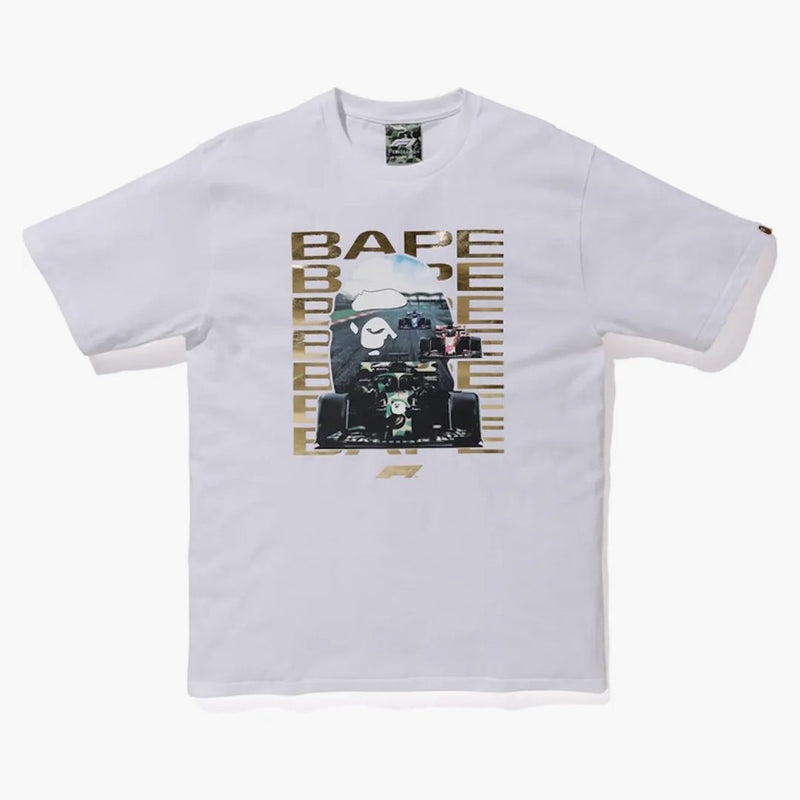 Bape X F1 Photo Ape Head Tea White
