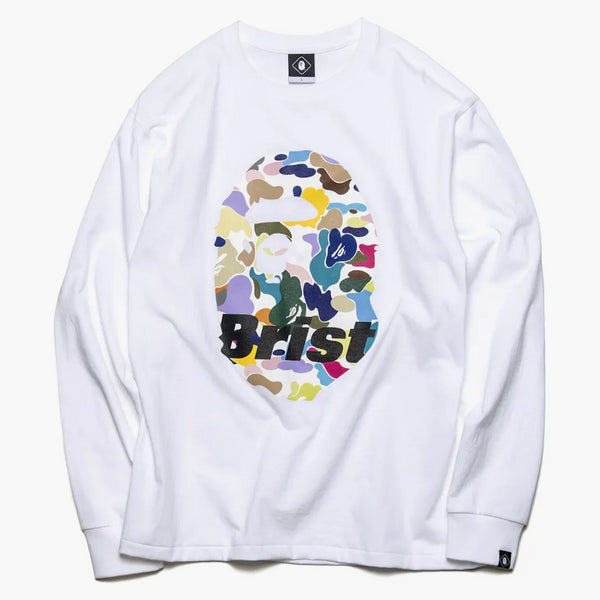 Bape X F.C.R.B. Ape head l/s tea white white