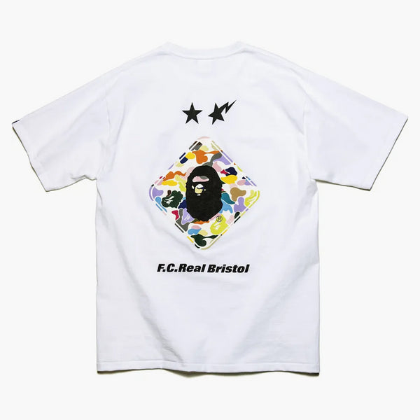 BAPE X F.C.R.B. Back Emblem Tea White