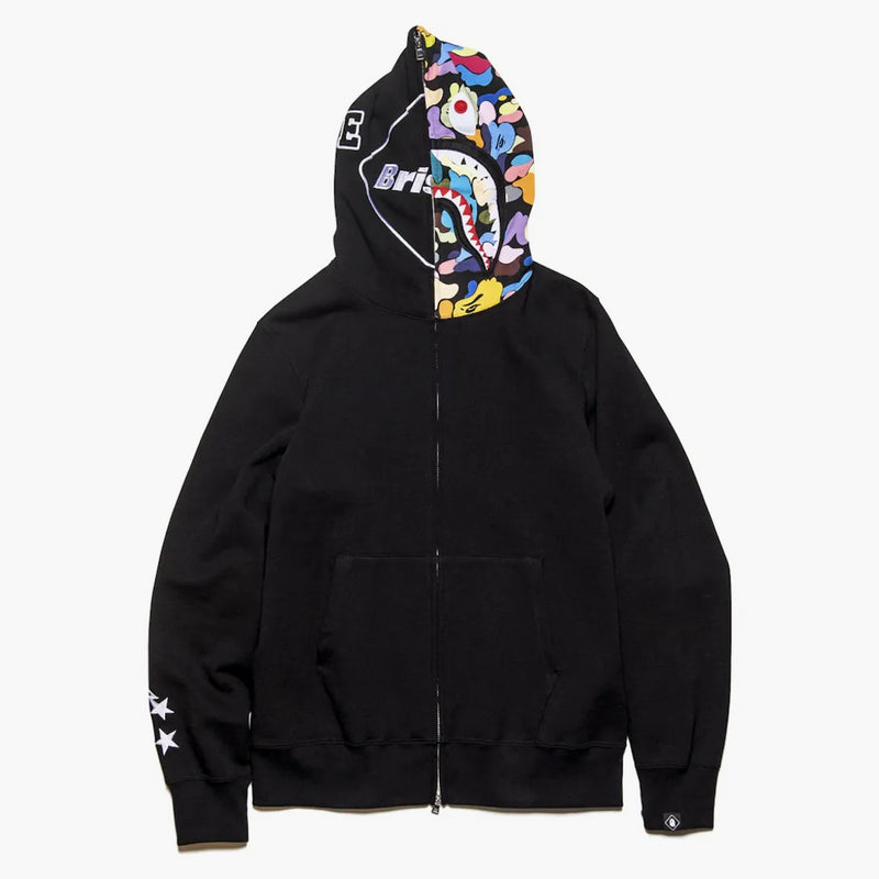 Bape X F.c.r.b. Shark Full Zip Hoodie Black