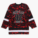 Bape X Face Clan Hockey L/S Tea Red