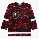 Bape X Face Clan Hockey L/S Tea Red