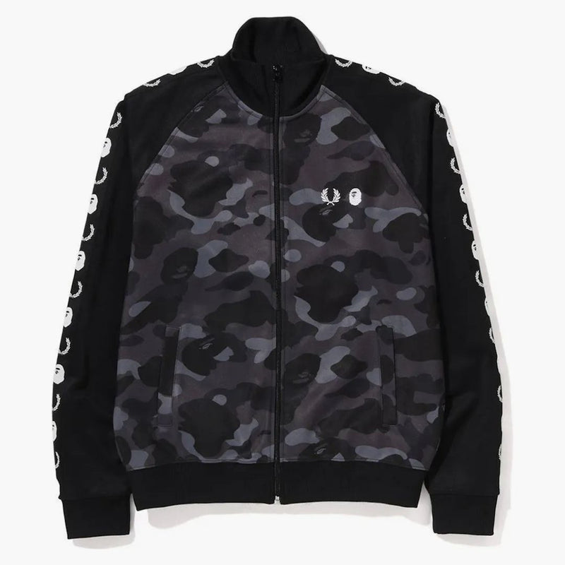 Bape X Fred Perry Color Camo Track Jacket Black