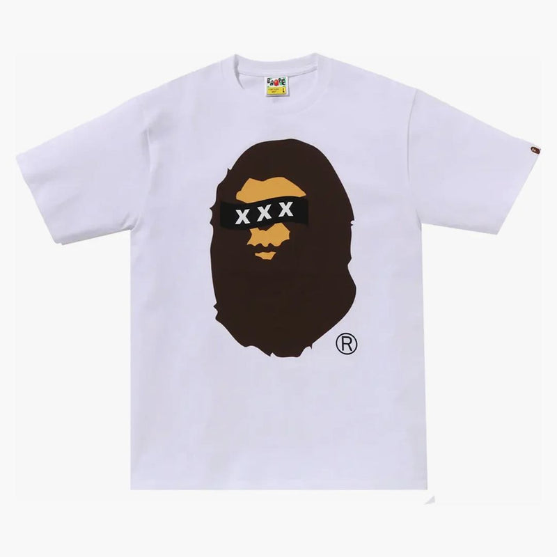 BAPE X GOD VÝBĚR XXX APE HEAD TEE WHITE