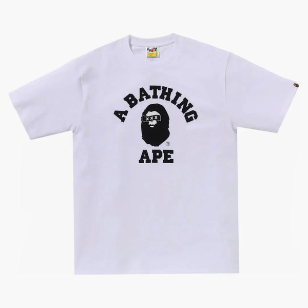 BAPE X GOD SELECTION XXX College Tee White