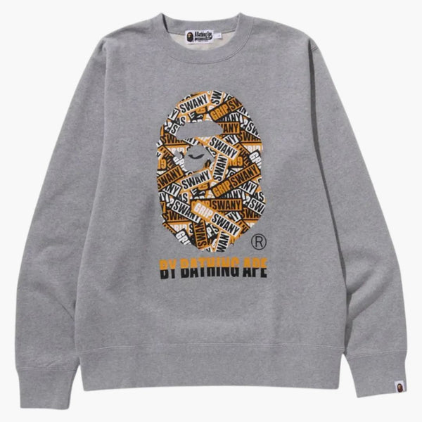 Bape x Grip Swany od koupání opice Crewneck Grey