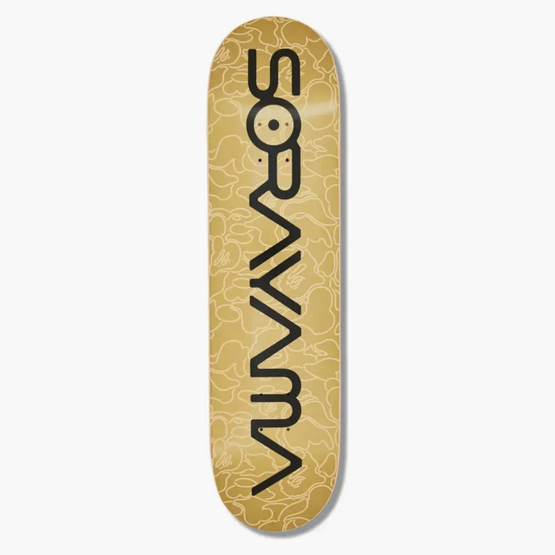 Bape X Hajime Sorayama Camo Skateboard Deck Gold
