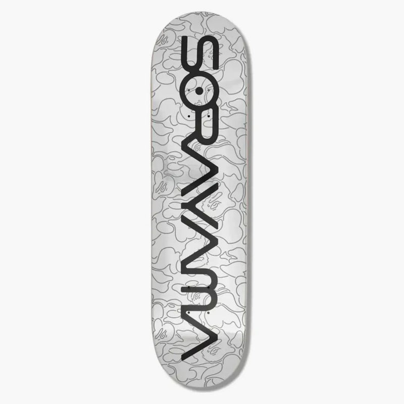 Bape X Hajime Sorayama Camo Skateboard Deck Silver