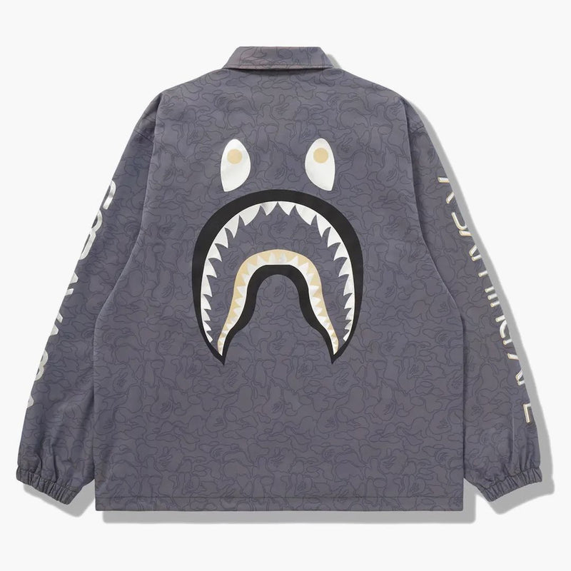 Bape X Hajime Sorayama Shark Coach Jacket Gray