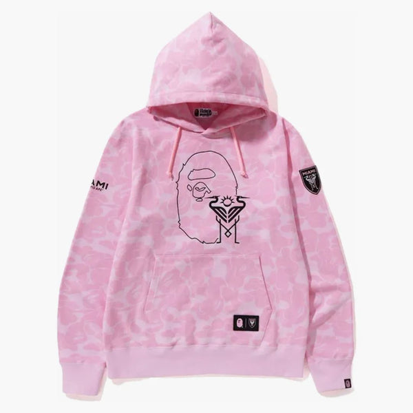 Bape X Inter Miami CF Camo Pullover Hoodie Pink