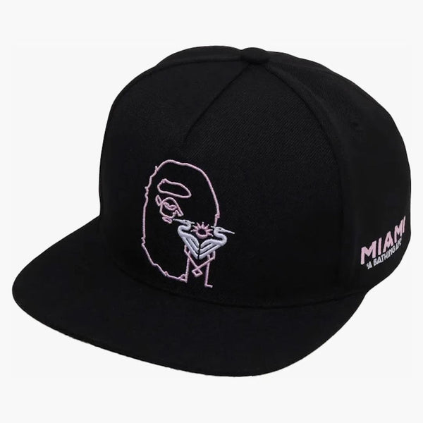 Bape X Inter Miami CF Snapback Cap Black