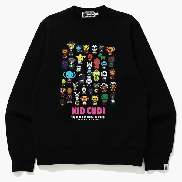 Bape X Kid Cudi Baby Milo Crewneck Black