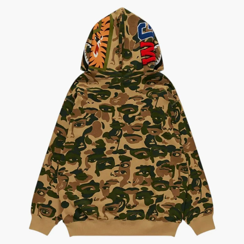 Bape X Kidsuper Camo Shark Full Zip Hoodie Green